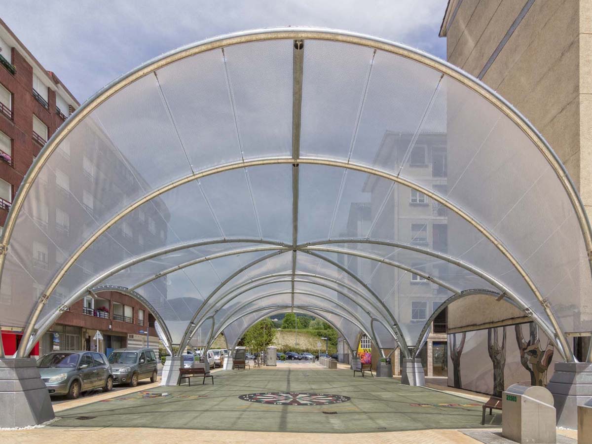 Tensile Structure For Public Spaces PVDF PTFE Architectural