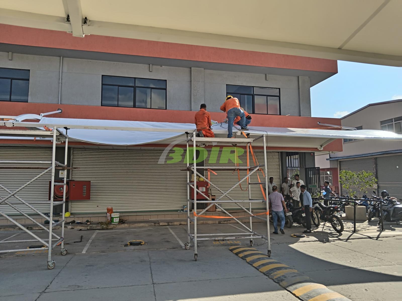 Tensile Membrane Shading Canopy for the Parking Lot in an Industrial Park in Dili, Timor-Leste