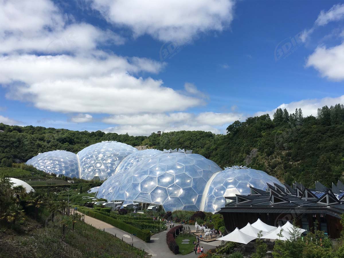 โครงสร้างโดม ETFE สำหรับเรือนกระจก นิเวศน์วิทยา ป่าฝนโครงการ สุขาวดี