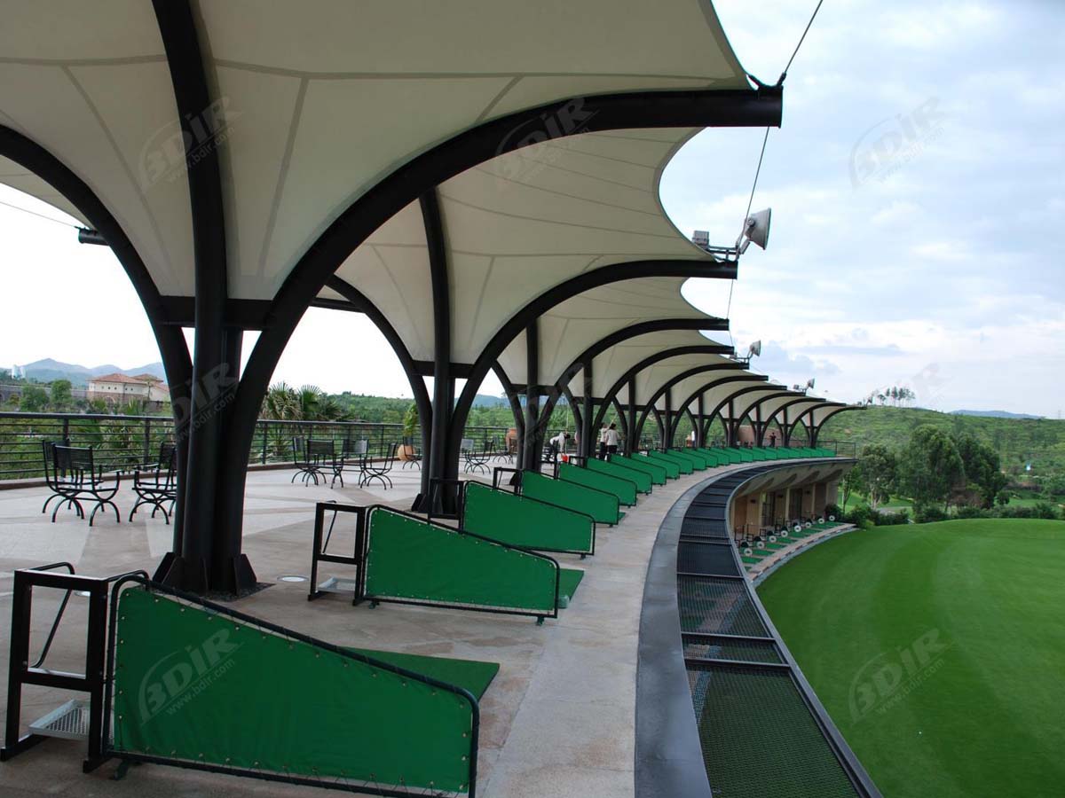крыша тренировочного поля для гольфа - оттенок ткани, навес для поля для гольфа