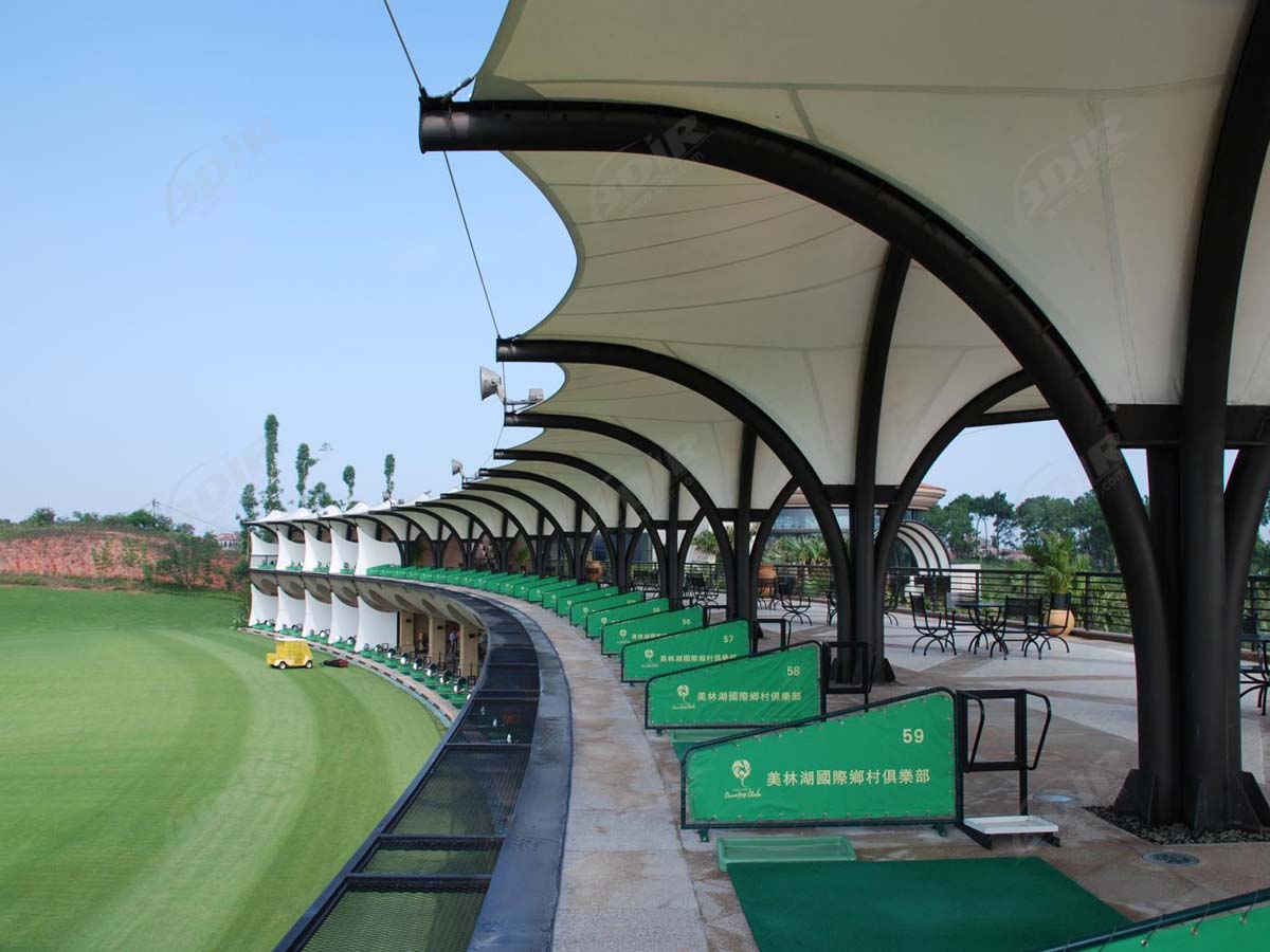 Telhado do Driving Range do Golfe - Máscara Elástica da Tela, Dossel Para o Campo de Golfe