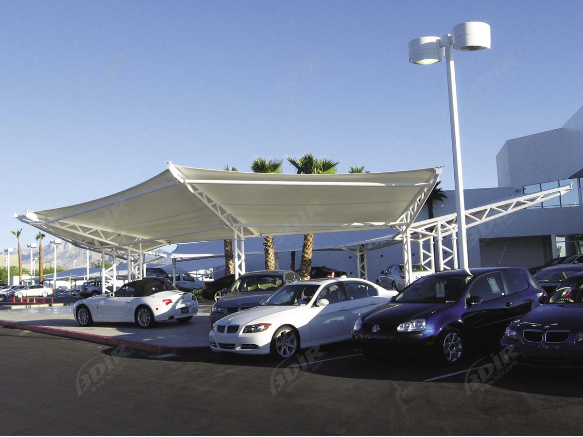 High Quality Tensile Membrane Structures for Car Shades - PVDF, PTFE