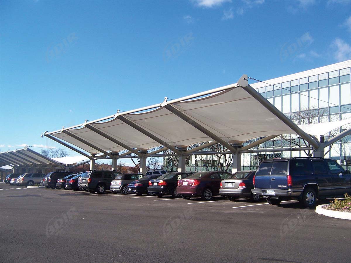 High Quality PTFE / ETFE Membrane Car Parking Shades - Customized Design
