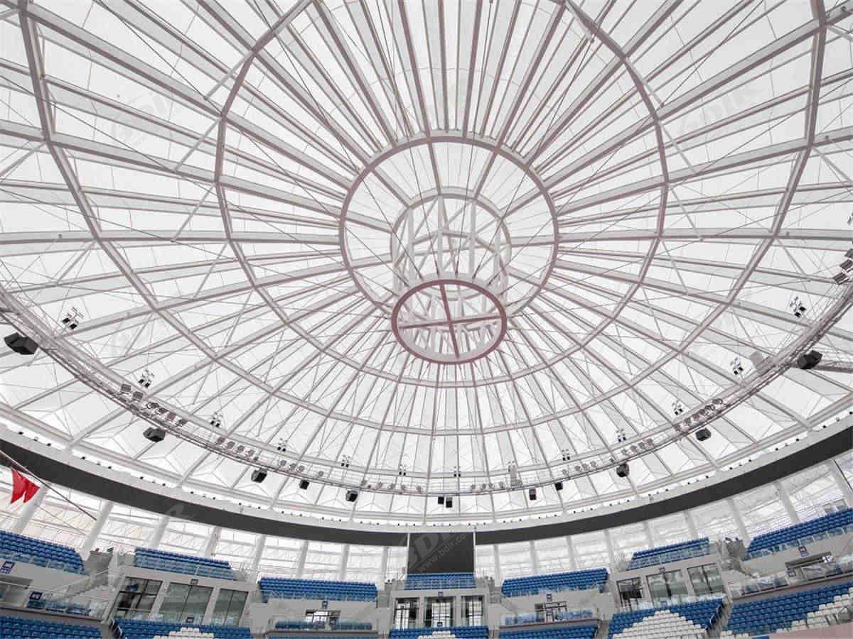 натяжная конструкция стадиона и структура тени зонтик и структура мембраны из ПТФЭ