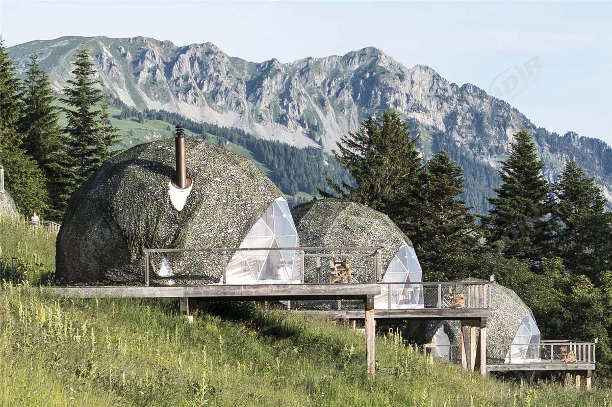 Swiss Eco friendly Domes Resort with 15 Geodesic Dome Tent Pods Lodges