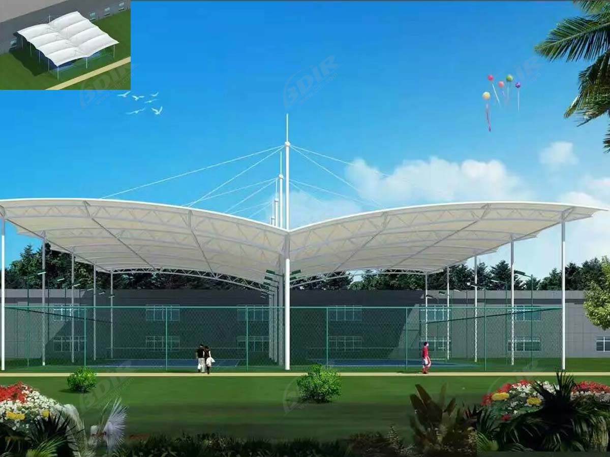 Schaduwstructuren Tennisbaan | Luifels Luifel voor Indoor Tennis Constructie