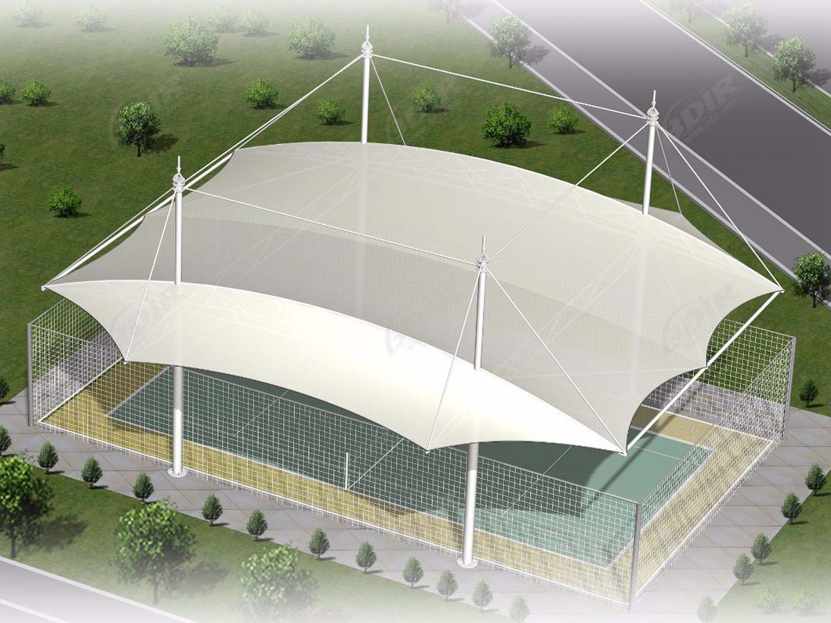 Tennisplatz Schatten Strukturen | Markisenüberdachung für den Tennishallenbau