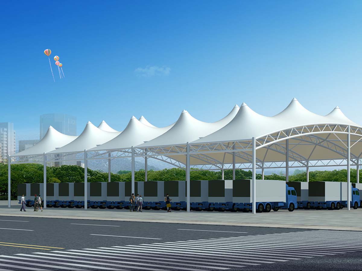 Struktur Tarik untuk Pusat Logistik | Kain Tenda Kanopi Atap Tertutup