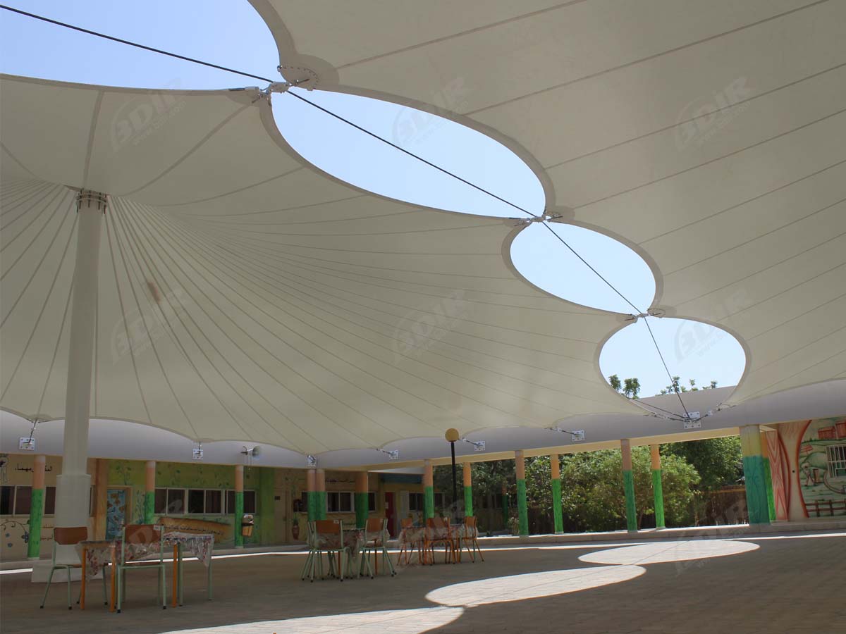 Estruturas Elásticas para a Escola do Jardim de Infância - Cobertura de Tecido, Telhado, Cobertura
