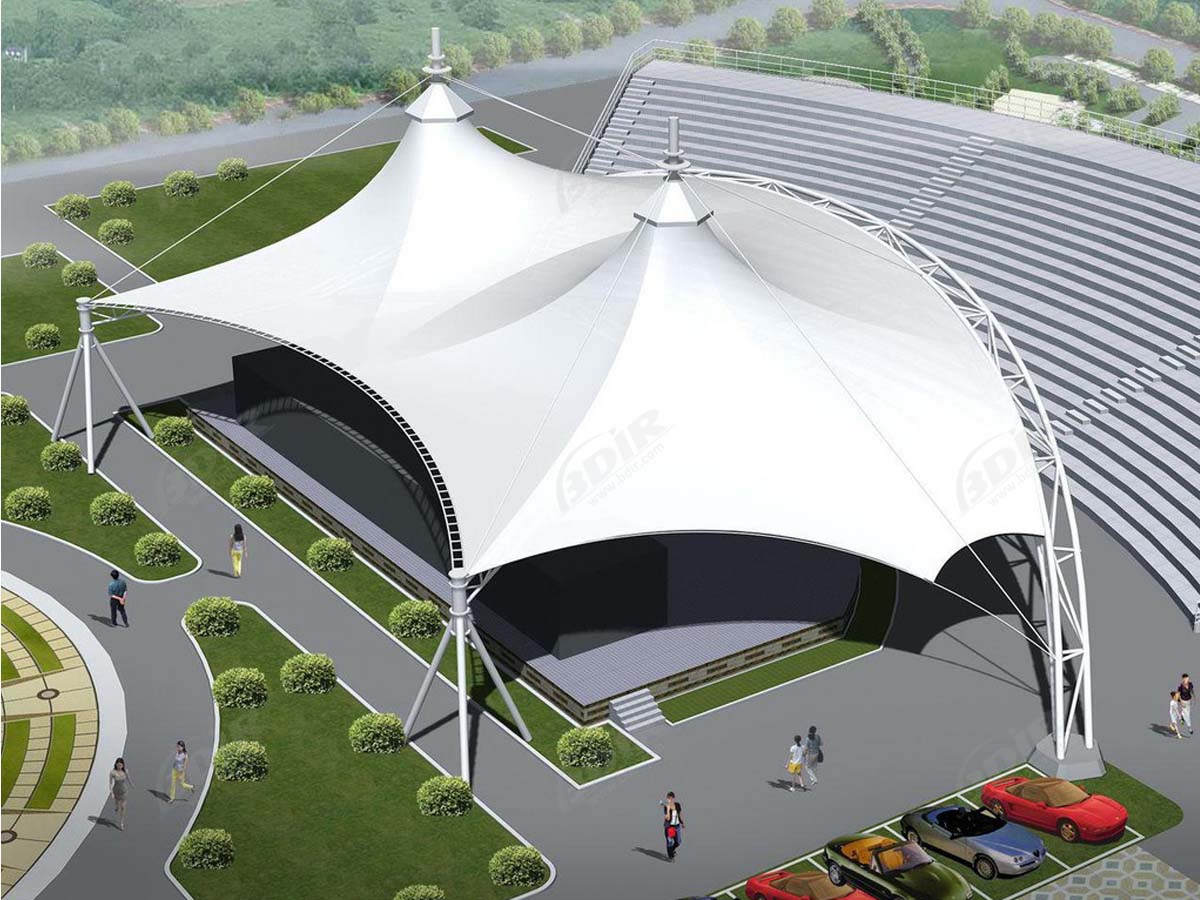 Structures Tendues pour Pavillon de Musique, Stade de Concerts, Événements en Plein Air