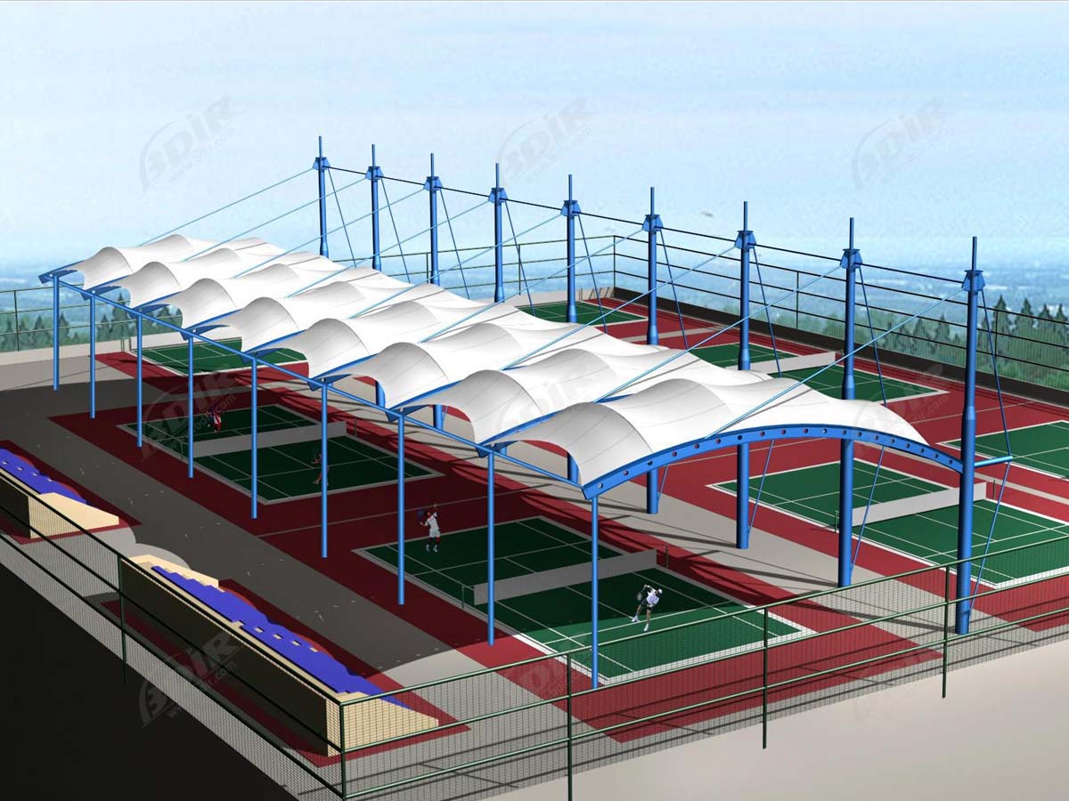 Badminton Kortu Için Çekme Yapısı | Badminton Mahkeme Kapakları, Çatı Gölgesi