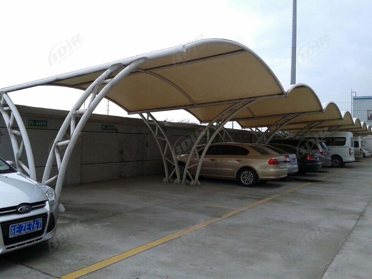 Wave Type Car Parking Sheds - Wave Design Car Parking Shades Structures