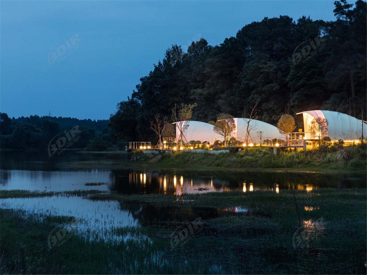 El Mejor Hotel de Tienda de Cabañas para Acampar Permanente, Cabañas de Lujo con Carpas de Concha - Chengdu, China