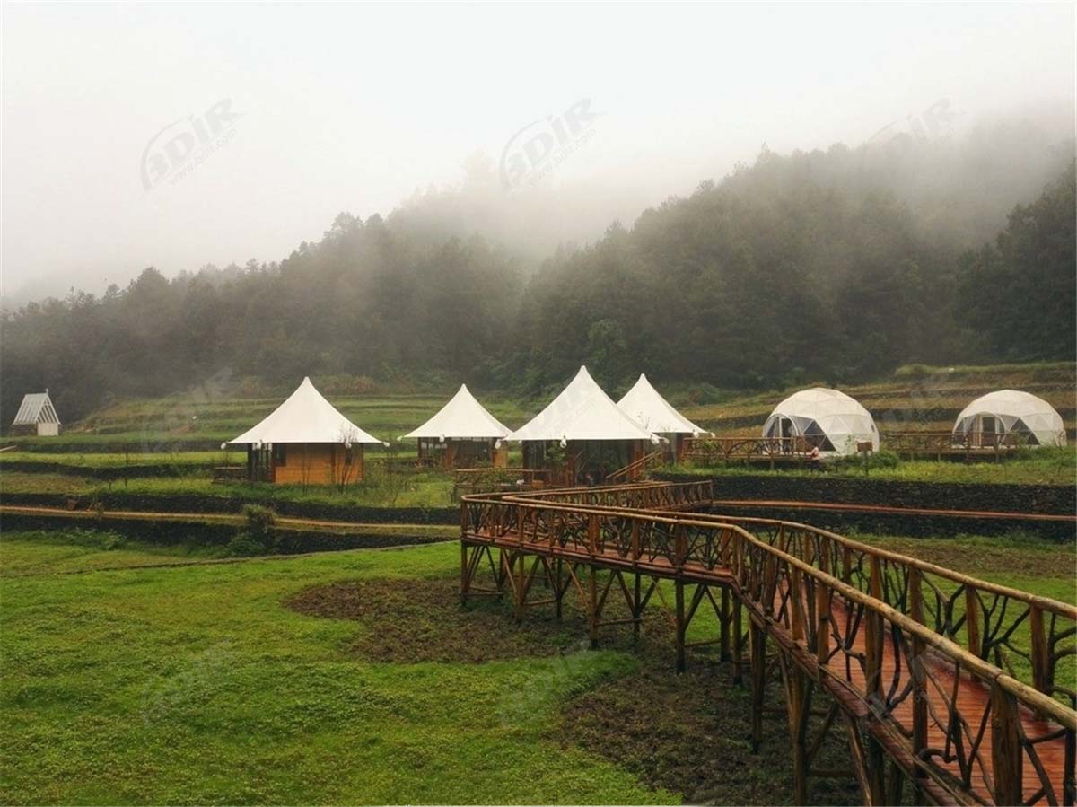 Tasarım Lüks Çadır Kamp Tatil Köyleri, Tırtıklı Çadır Kabin Tedarikçisi - Chongqing, Çin