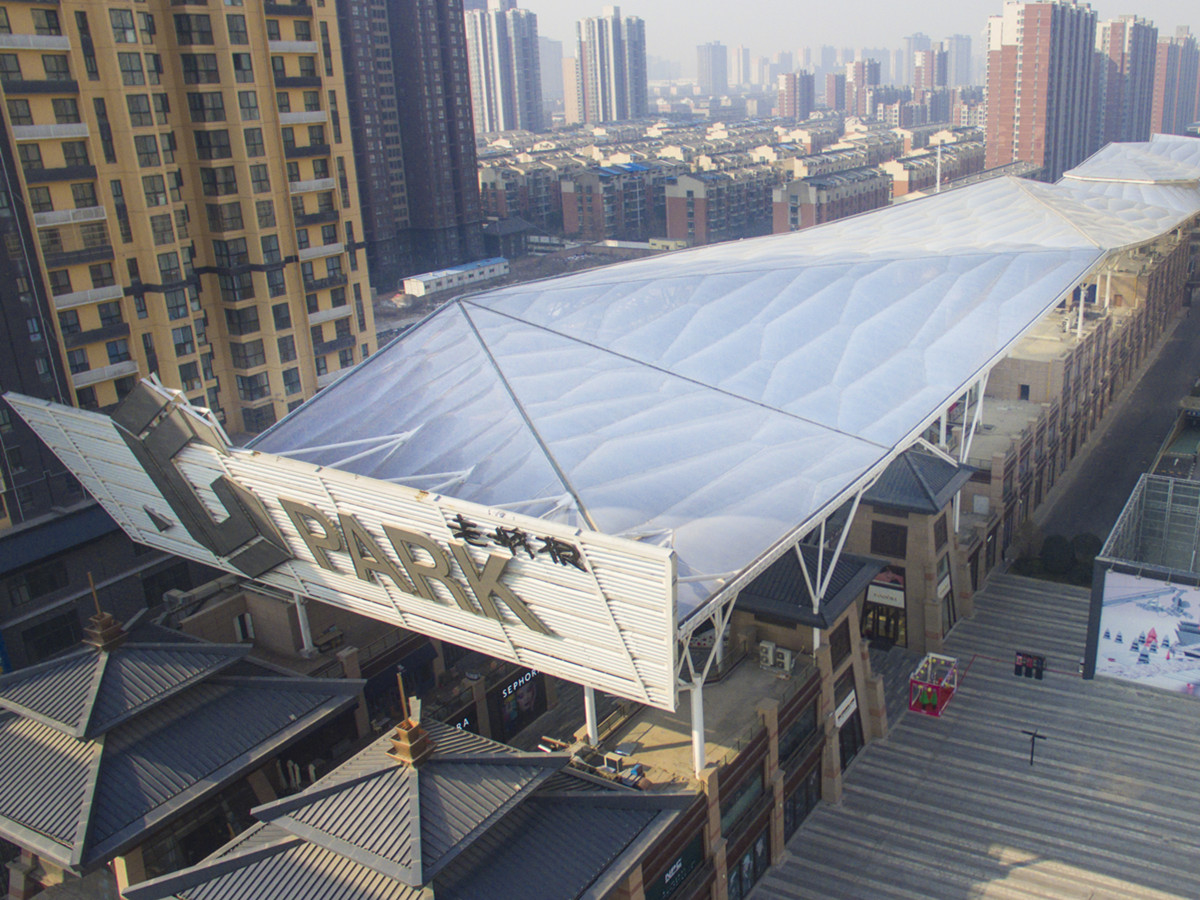 เบาะหมอน ETFE สำหรับศูนย์ธุรกิจ G-Park หลังคาเมมเบรน efte ที่ใหญ่ที่สุดในฝั่งตะวันตกของจีน