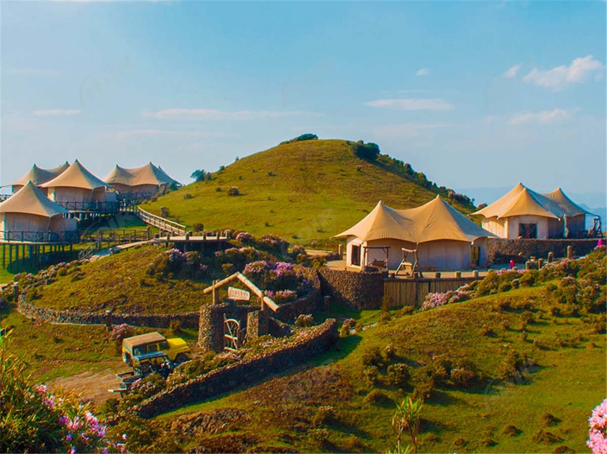 Casa de Tendas Ecologicamente Correta para Acomodações em Resorts Sustentáveis ​​da Pradaria - Guizhou, China