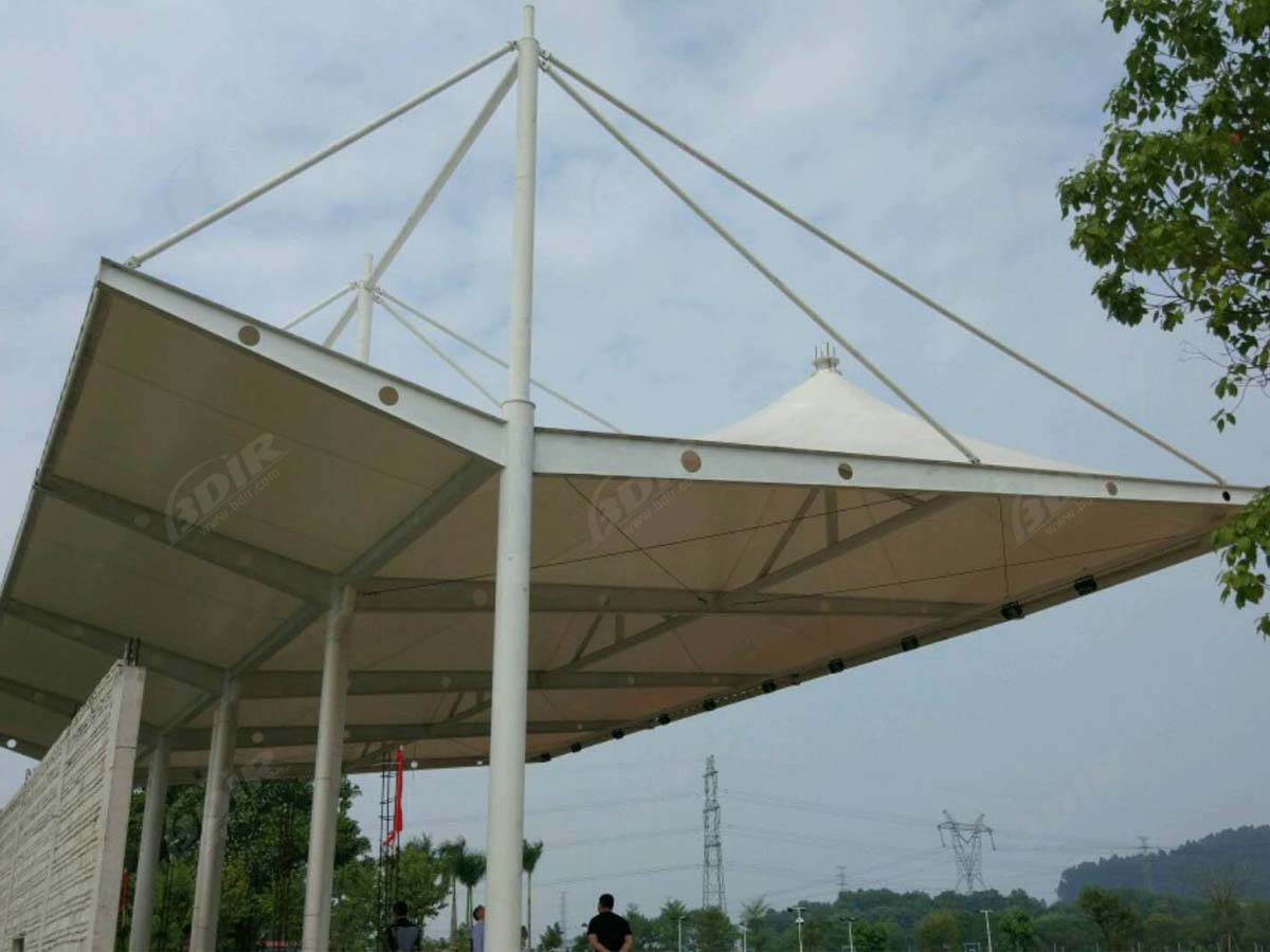 Guangzhou Sanat Okulu Tribün & Sahne Çatısı Için PVDF Kumaş Çekme Yapısı