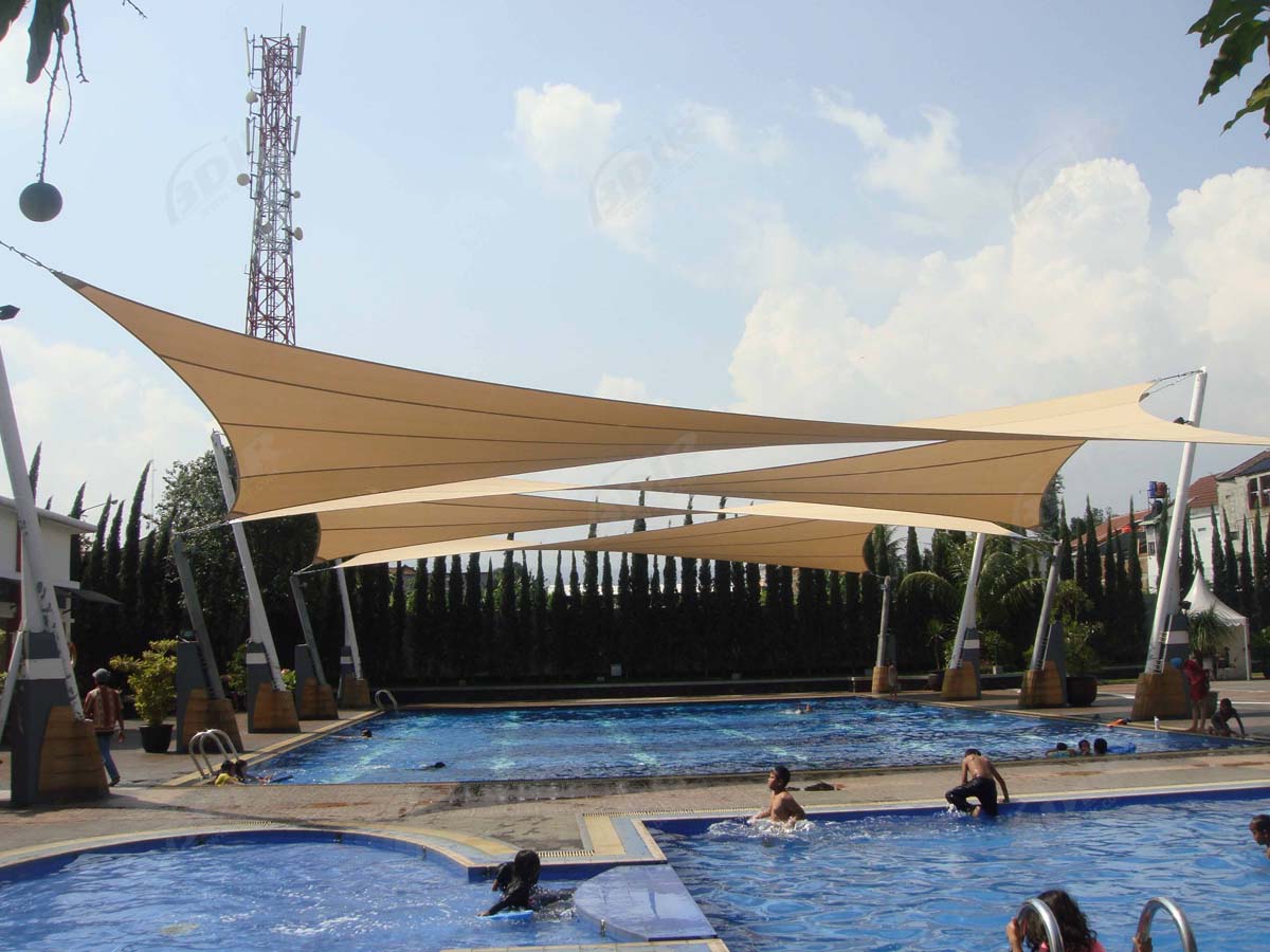 Растяжимая структура PVDF для открытых аквапарков - Ганьчжоу, Китай