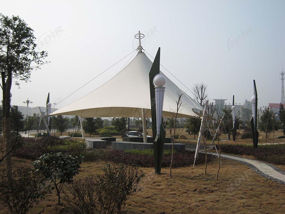 โครงสร้างแรงดึงผ้า PVDF สำหรับสวนกลางแจ้ง & สวนสาธารณะ - ซูโจว, จีน