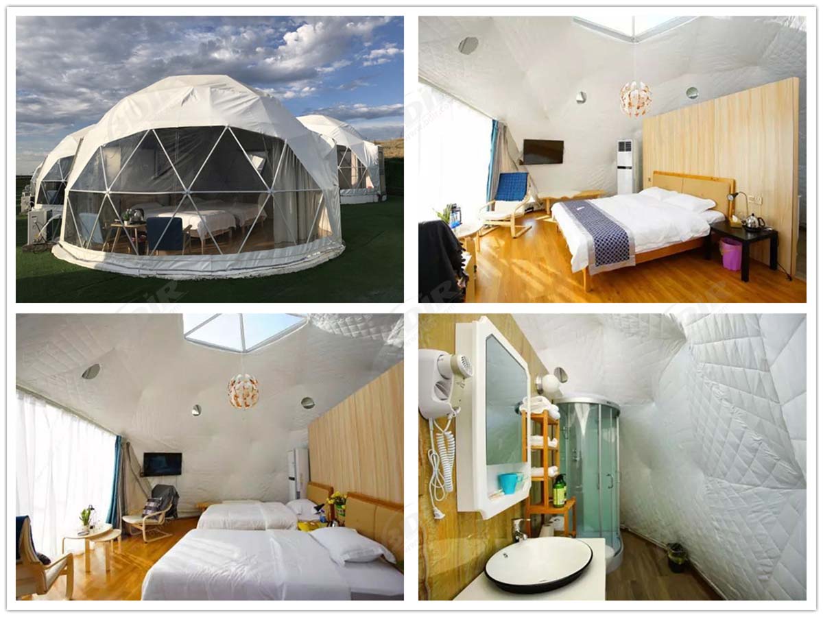 Geodätisches Kuppelzelt-Hotel, Öko-Kuppel-Lodges für Den Prärie-Campingplatz