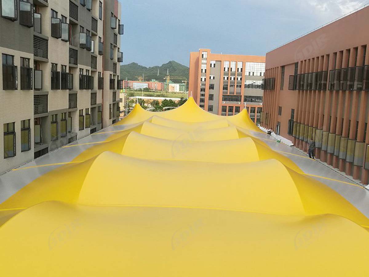 Huang Gang มัธยมต้นโครงสร้างผ้าทอแบบแรงดึงสำหรับทางเดิน - กวางโจว, จีน