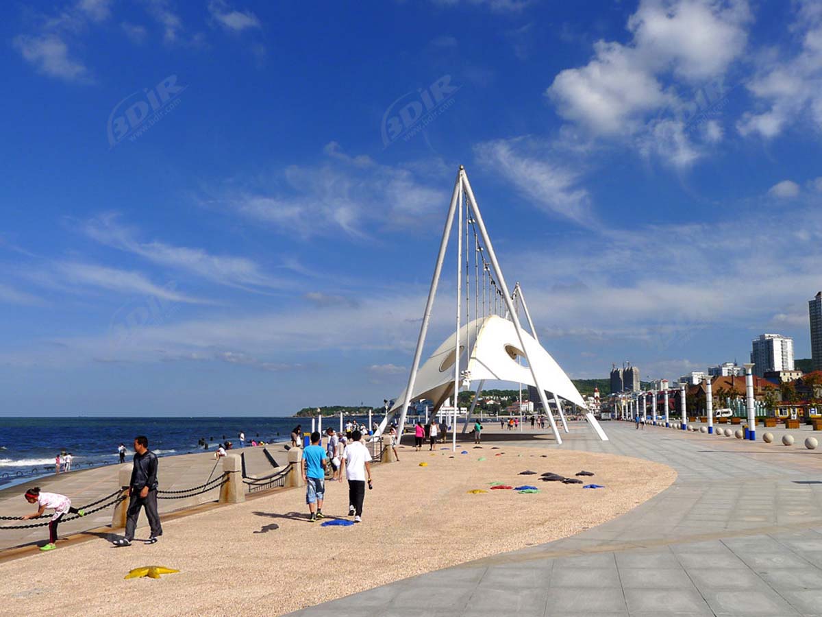 Marina Meydanı Için Peyzaj Çekme Kumaş Yapısı - Yantai, Çin