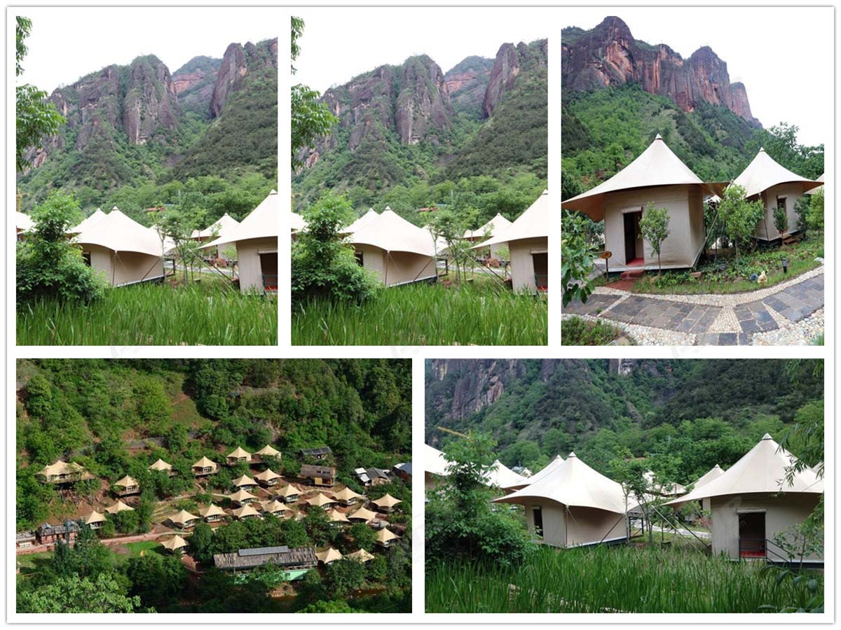Luxe Tent Hotel Resort, Milieuvriendelijke Stof Structuren Tented Lodges - Yunan, China