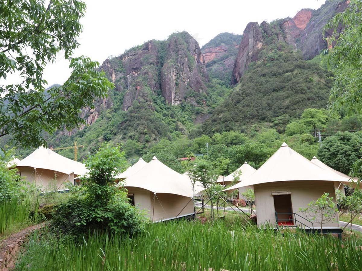 Tenda Mewah Resor Hotel, Struktur Kain Ramah Lingkungan Pondok-Pondok - Lijiang, Yunnan, Cina