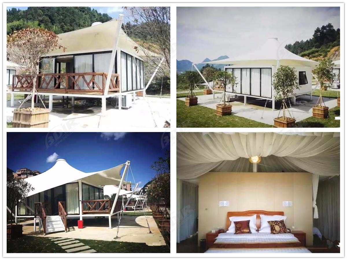 Maison de Tente de Toiture de Tissu de PVDF pour le Logement de Camping de Luxe - Chongqing, Chine