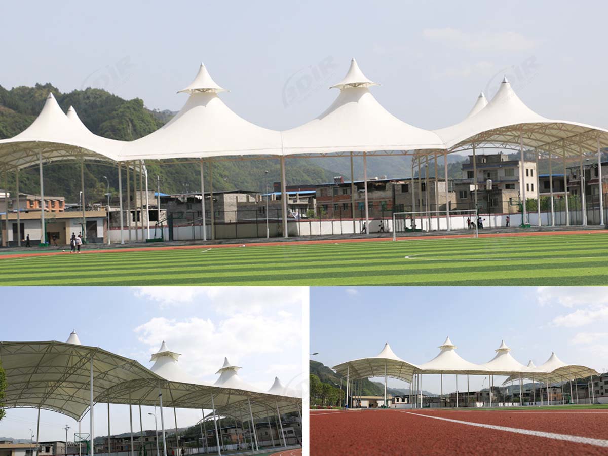 Sekolah Terpadu Pahoa Баскетбольные площадки PTFE Структура тени, Джакарта, Индонезия