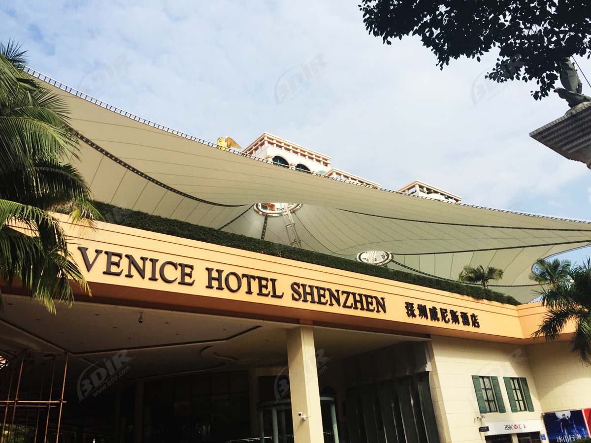 Estructura de Techo de Tela Extensible del Hotel Internacional de Venecia, Velas de Sombra de Piscina - Shenzhen, China