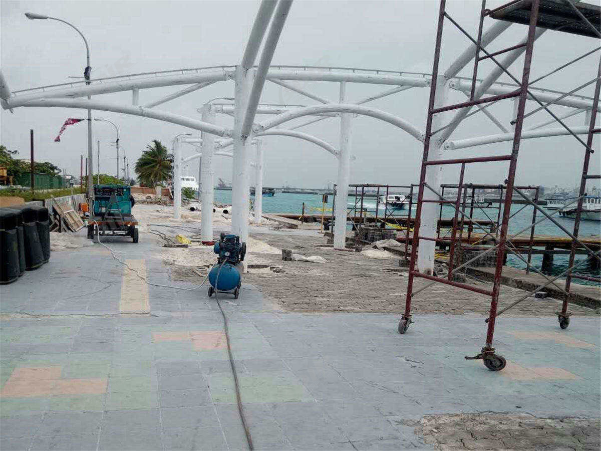 Feribot Terminali, Rıhtım, Kıyı Yat Limanı - Maldivler İçin Çekme Kumaş Yapısı