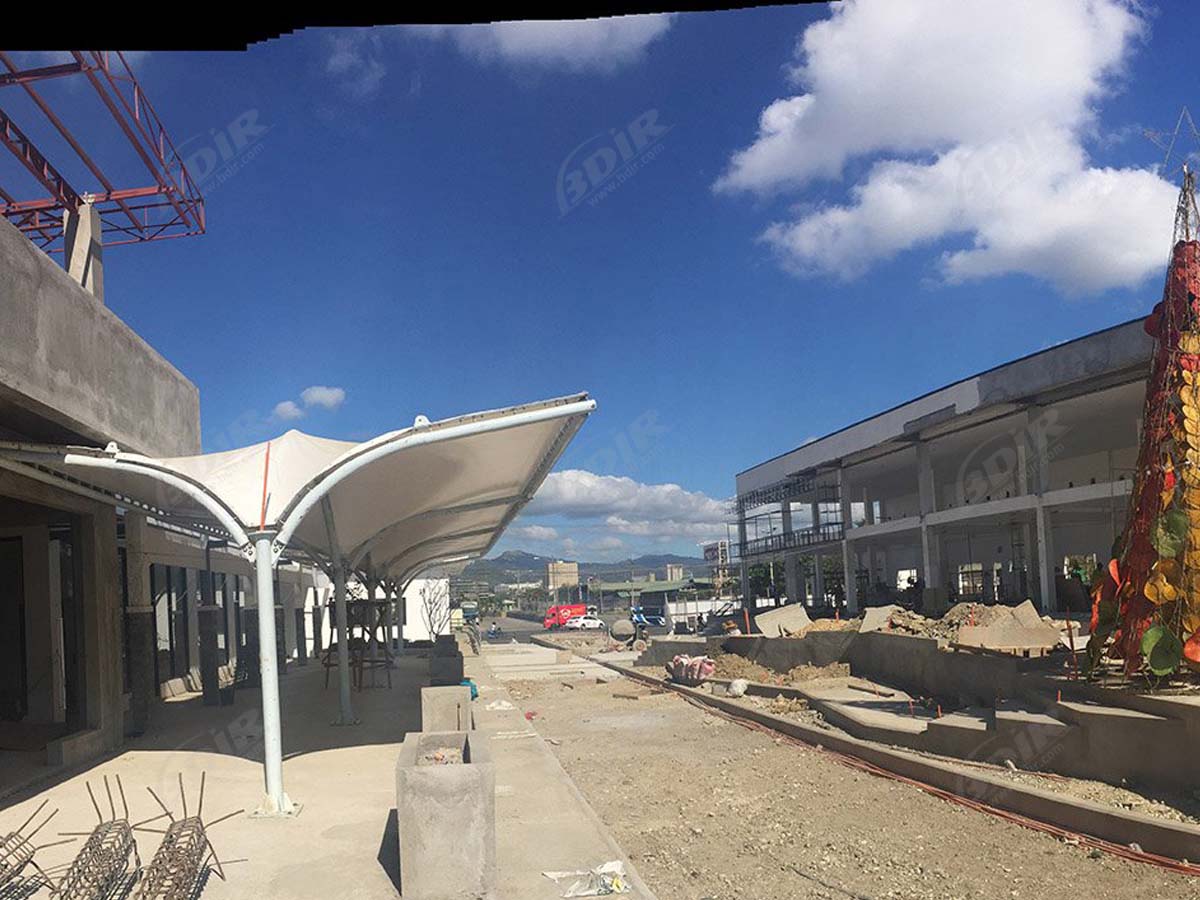 Натяжная конструкция крыши для коммерческой площади - Манила, Филиппины