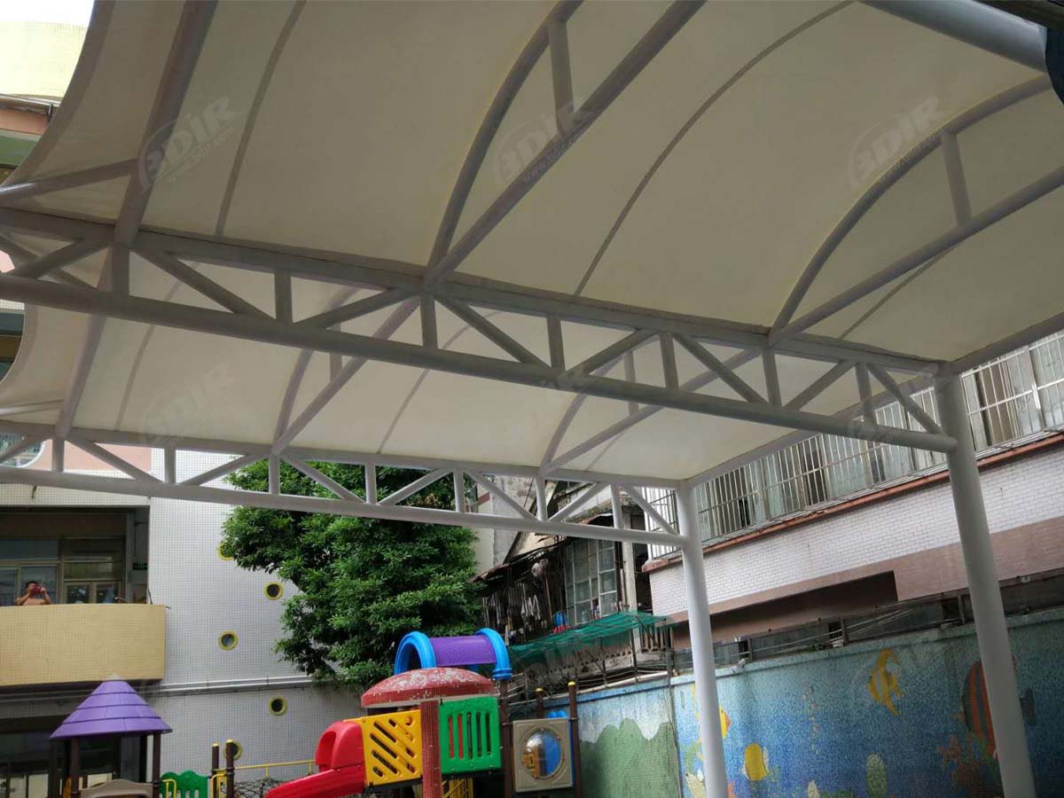 Натяжная конструкция крыши и навес для бассейна для детского сада - Шанхай, Китай