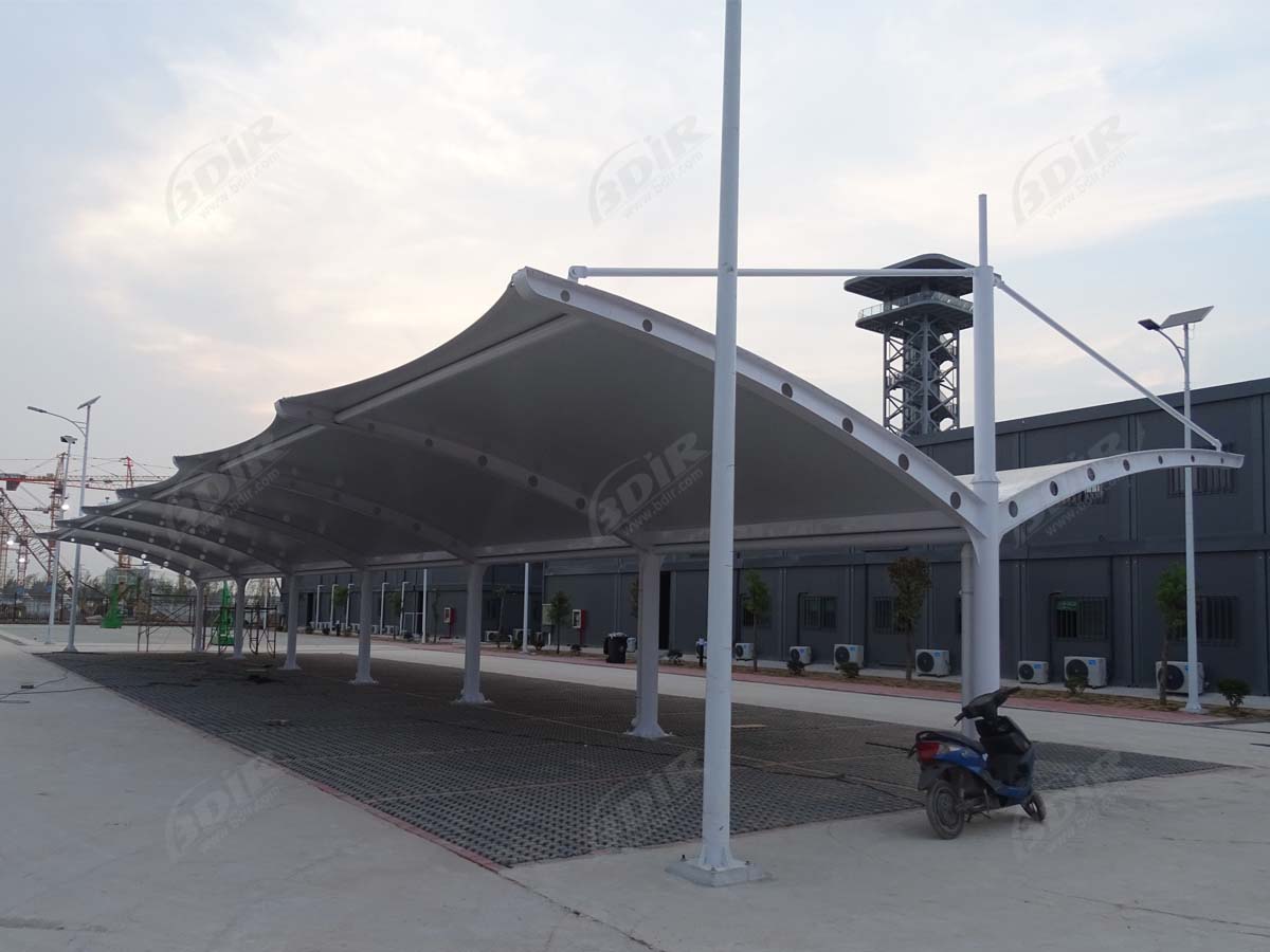 Struktur Atap Parkir Mobil untuk Desain Arsitektur Cina dan Lembaga Penelitian