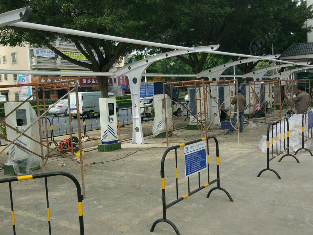 هيكل الشد لوقوف السيارات في محطة شحن سيارات الطاقة الجديدة من aoyuan - huizhou ، الصين