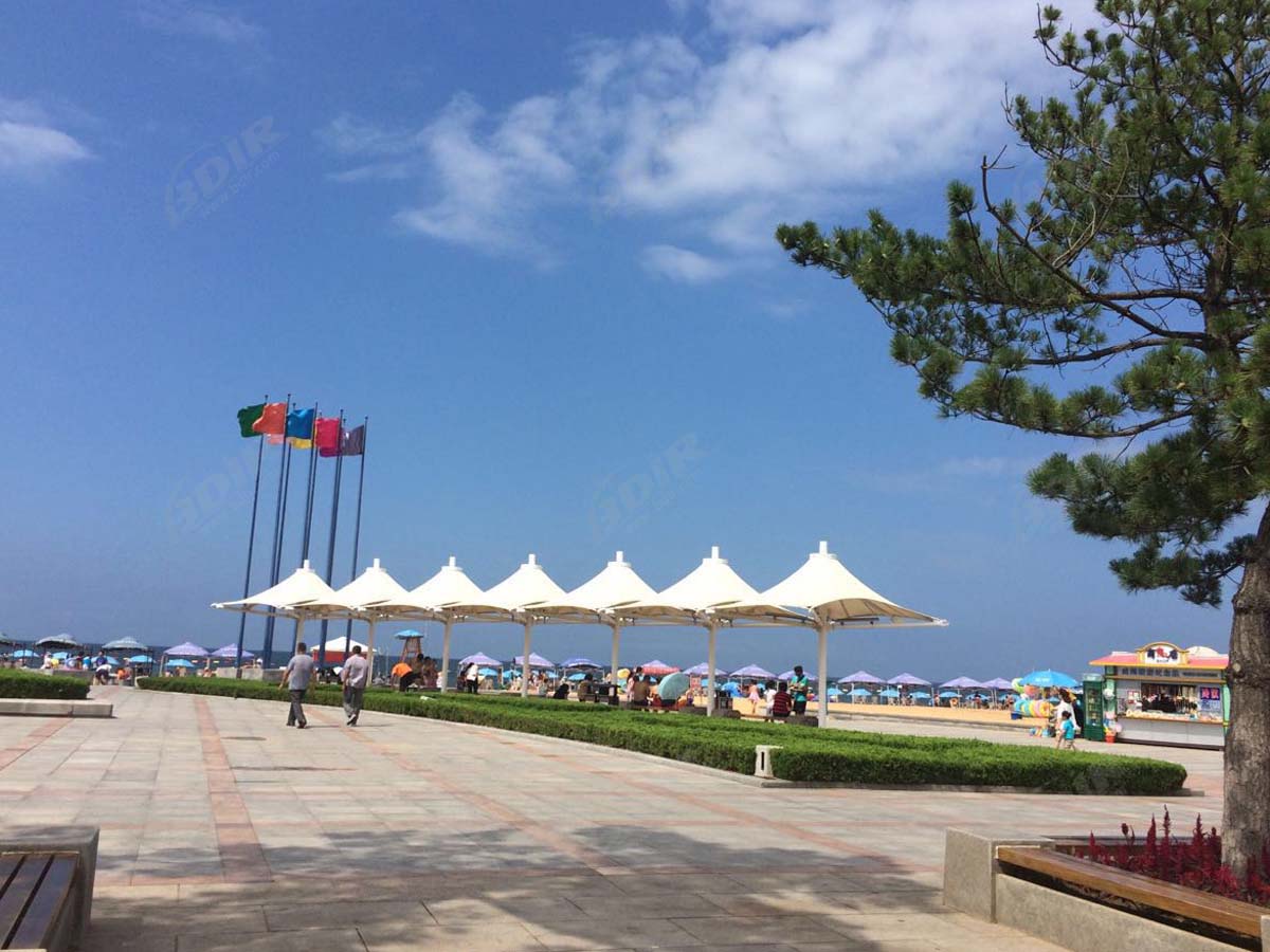 Hypar & растяжимая структура зонтичной ткани - Weihai Международный пляж для купания