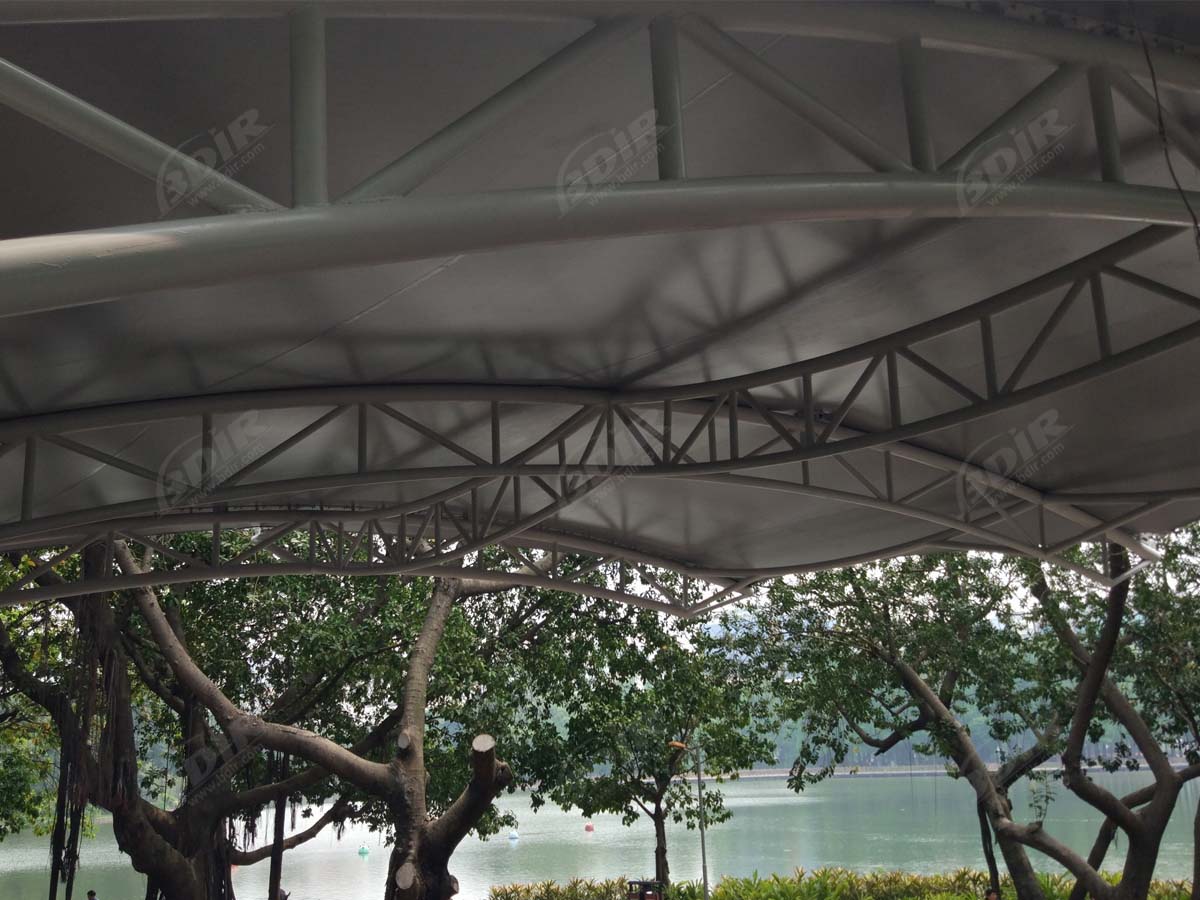 Liuhua Gölü Parkı ve Rekreasyon Çekme Kanopisi Yapısı - Guangzhou, Çin