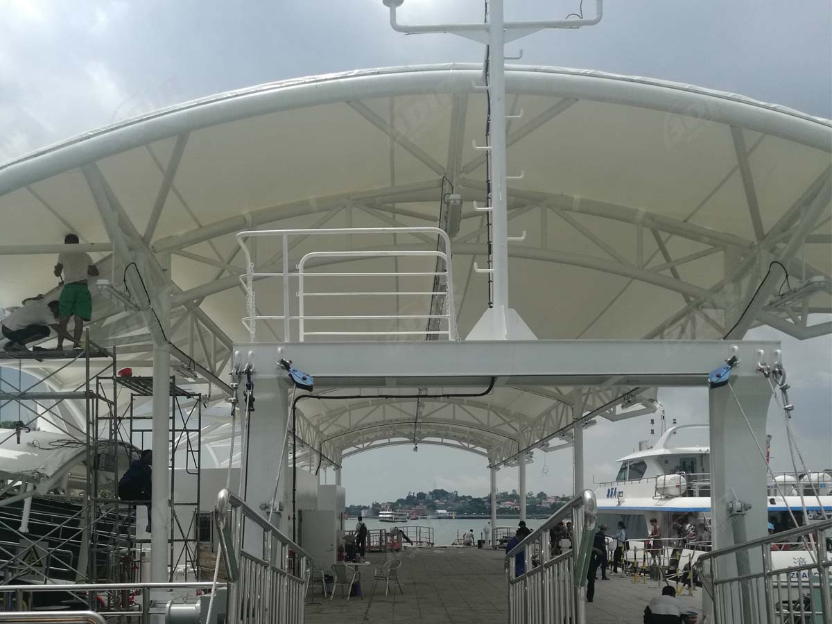 Estructura de Tela Extensible para Pasarela de La Terminal de Ferry - Xiamen, China