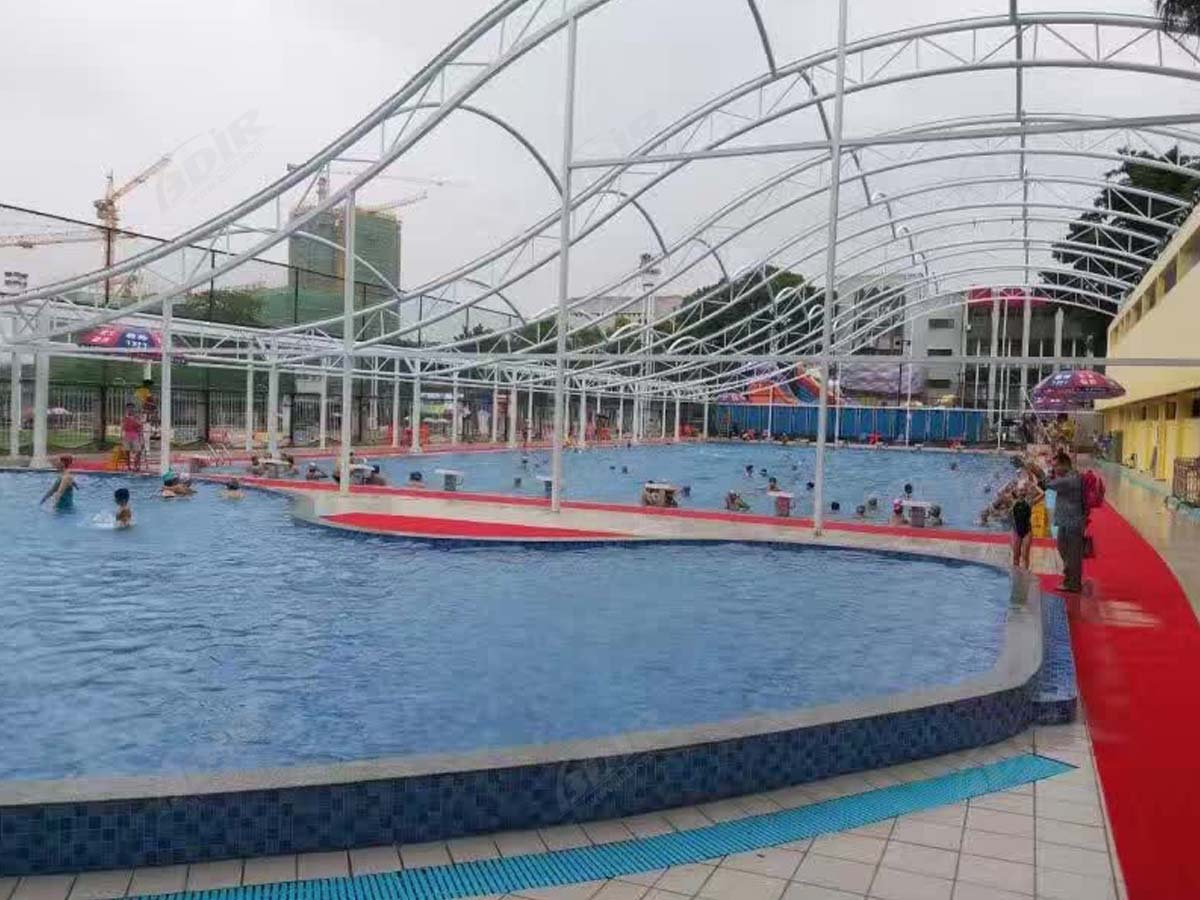 Yüzme Havuzu Gölge Çekme Çatı Yapısı - Guangzhou, Çin