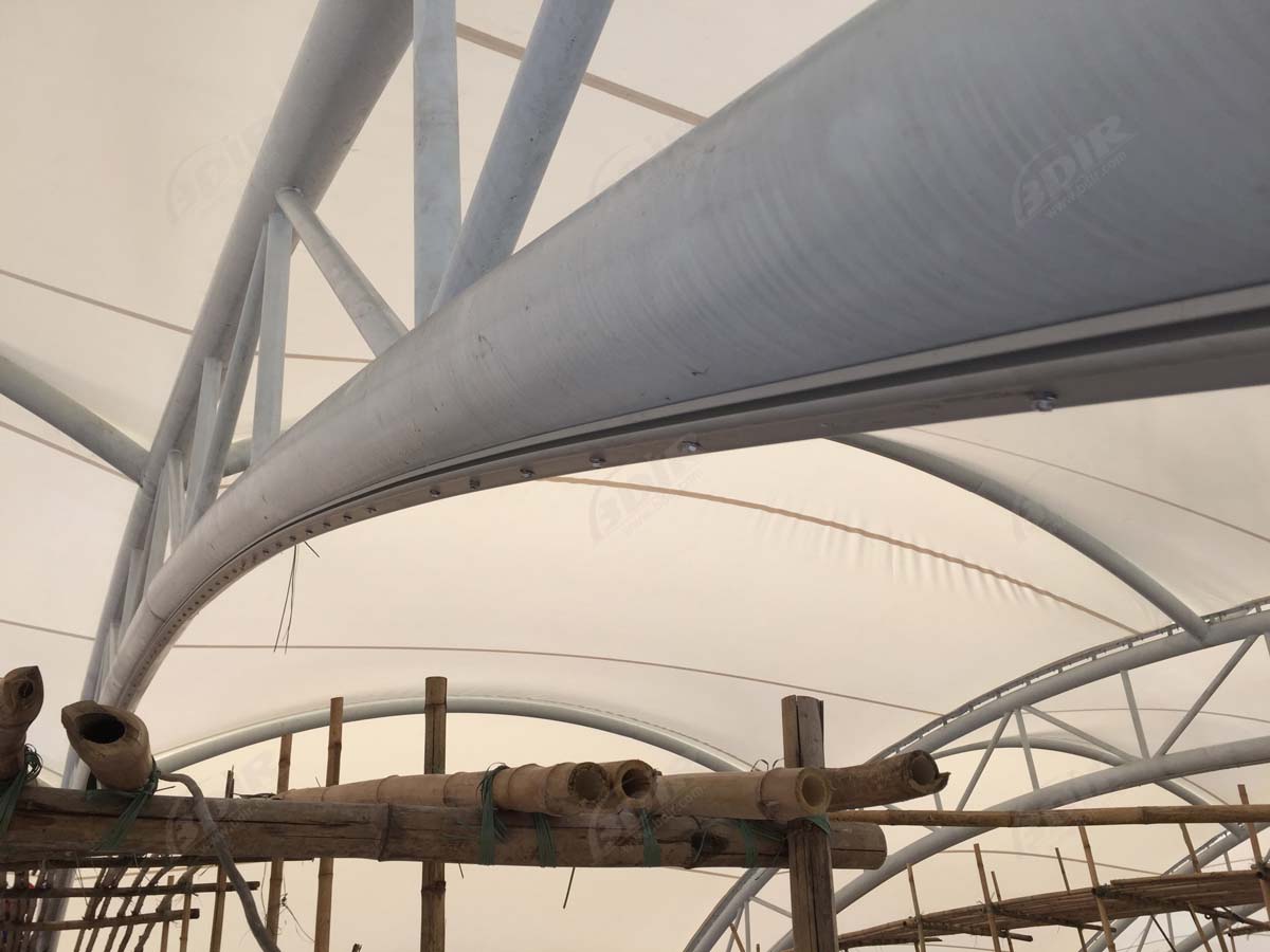 Натяжная конструкция крыши для навеса бассейна - Гуанчжоу, Китай