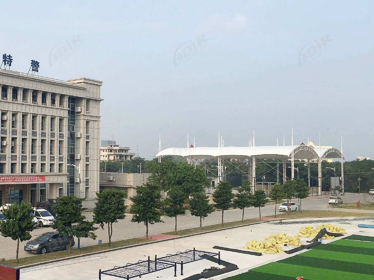 Structure D'Ombrage en Tension pour Court de Tennis Extérieur PSB - Beihai, Chine